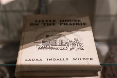 An early edition of Little House on the Prairie on display in Pepin, Wisconsin's Laura Ingalls Wilder Museum.