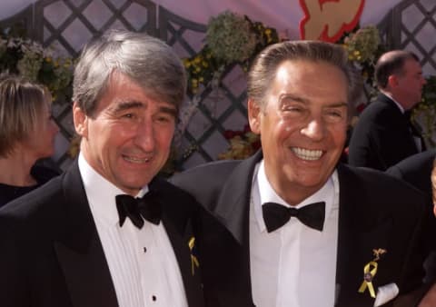 Law & Order stars Sam Waterston and Jerry Orbach arrive at the 52nd annual Primetime Emmy Awards in 2000.