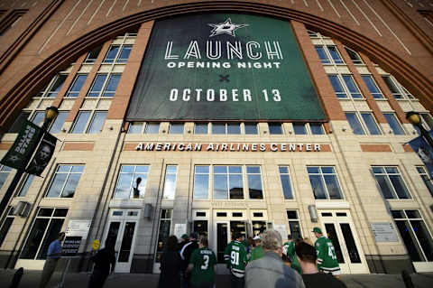 Oct 13, 2016; Dallas, TX, USA; A view fans entering the arena before the game between the Dallas Stars and the Anaheim Ducks at the American Airlines Center. Mandatory Credit: Jerome Miron-USA TODAY Sports