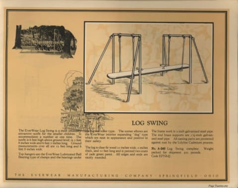 The log swing was great for kids who liked to teeter on the edge of danger.