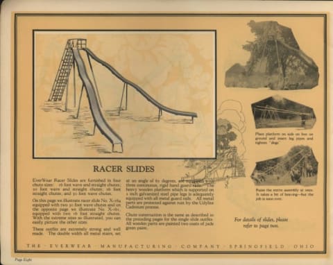 These slides were great for kids who liked to race toward danger.