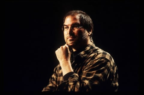 Steve Jobs gives the keynote address at Seattle's Cause Conference in 1998.