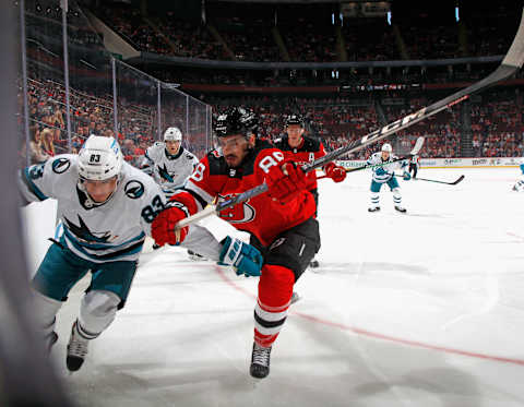 Kevin Bahl #88 of the New Jersey Devils. (Photo by Bruce Bennett/Getty Images)