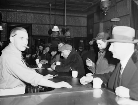 A bar near Fulton Fish Market in February 1943.