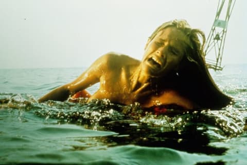 Susan Backlinie in Jaws (1975).