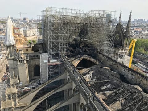 The roof of Notre-Dame after the fire.