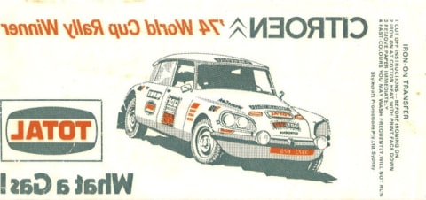 A look at the reverse of a 1974 Citroën iron-on transfer.