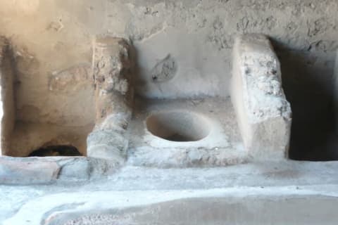 In this stall, laundry workers in ancient Rome cleaned clothes with a mix of urine and clay.