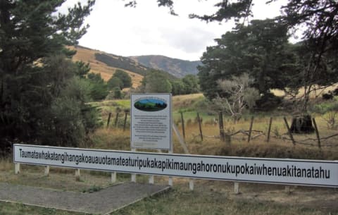 The world's longest place name requires a pretty big sign.