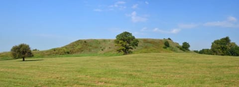 Monks Mound is the highest mound at Cahokia State Historic Site in Illinois.