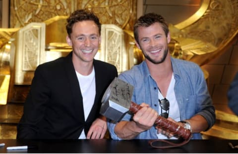 Tom Hiddleston and Chris Hemsworth in 2010.