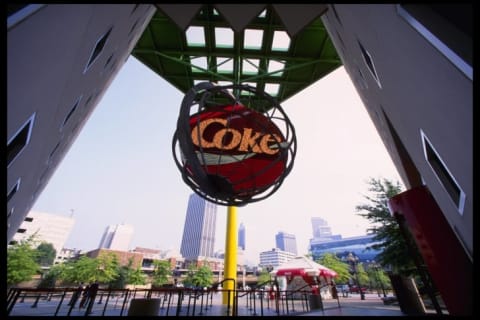 The entrance to the Coca-Cola Museum in Atlanta, Georgia.