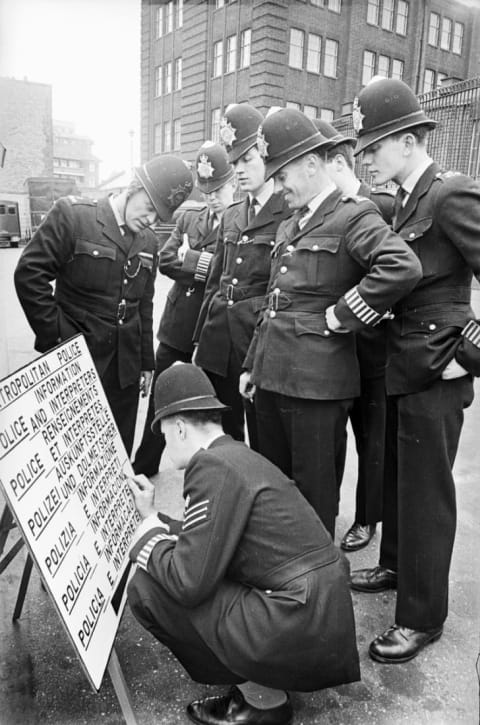 British Bobbies on the job in 1966.