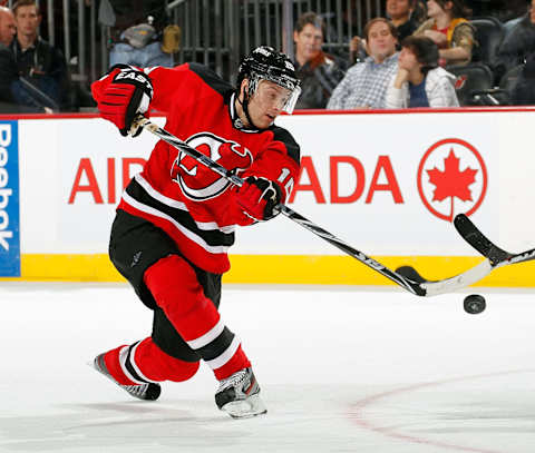 Petr Sykora #15 of the New Jersey Devils (Photo by Paul Bereswill/Getty Images)