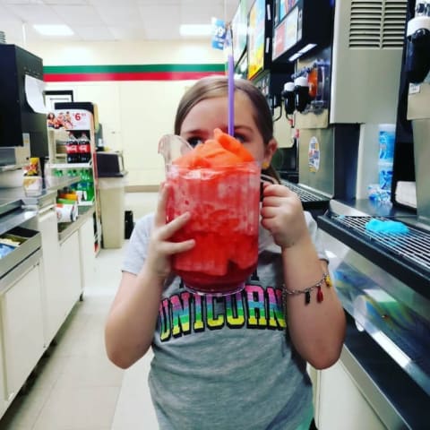 A Slurpee fan in 2016.