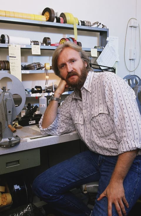 James Cameron poses in Los Angeles in 1989.