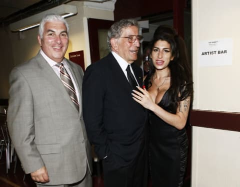 Mitch Winehouse, Tony Bennett, and Amy Winehouse attend the after-show party for Tony Bennett's concert at London's Royal Albert Hall on July 1, 2010.