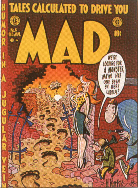 The December 1953 of Mad magazine featuring a cartoon by Harvey Kurtzman.