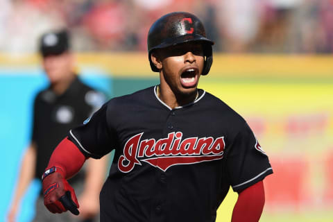 CLEVELAND, OH – OCTOBER 08: Francisco Lindor #12 of the Cleveland Indians reacts as he runs the bases after hitting a solo home run in the fifth inning against the Houston Astros during Game Three of the American League Division Series at Progressive Field on October 8, 2018 in Cleveland, Ohio. (Photo by Jason Miller/Getty Images)