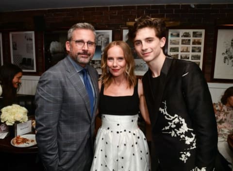 Steve Carell, Amy Ryan, and The Office superfan Timothée Chalamet attend the Beautiful Boy afterparty during the 2018 Toronto International Film Festival.