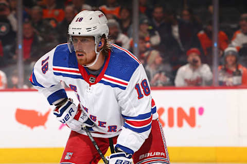 Marc Staal #18 of the New York Rangers . (Photo by Mitchell Leff/Getty Images)