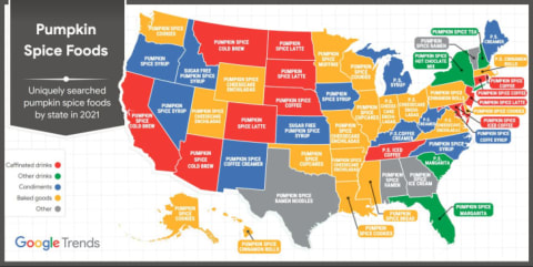 Each state has their own tastes when it comes to pumpkin spice.