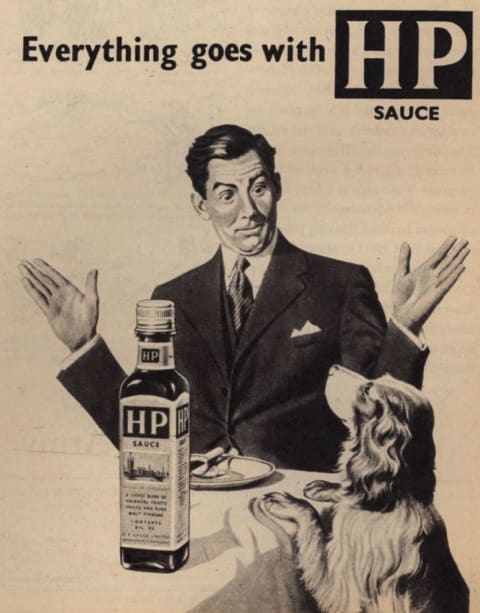 An ad for HP Sauce from 1954.