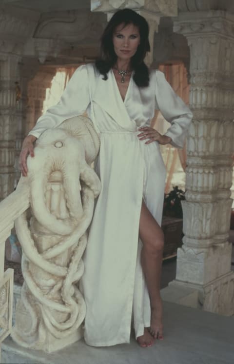 Maud Adams on the set of Octopussy (1983), in which she plays the title role.