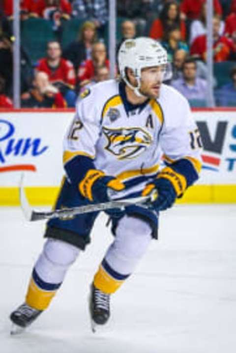 Nashville Predators center Mike Fisher (12). Mandatory Credit: Sergei Belski-USA TODAY Sports