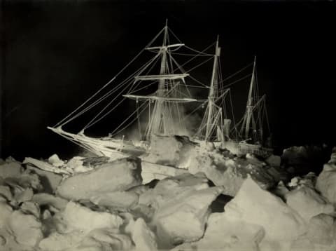 The Endurance was beset in thick ice before sinking.