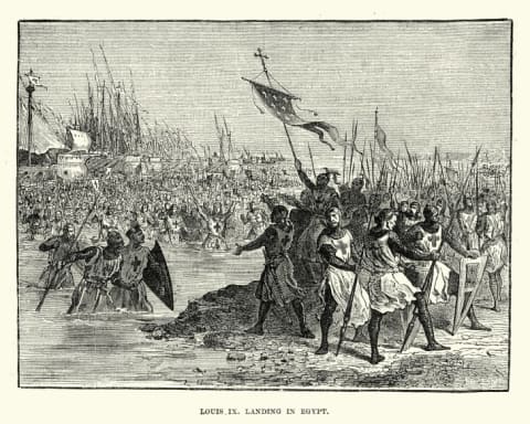 An engraving of the Seventh Crusade.