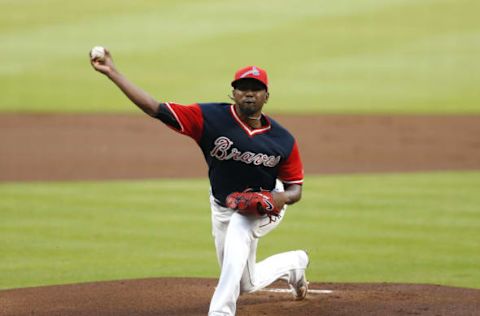 ATLANTA, GA – AUGUST 25: Pitcher Julio Teheran