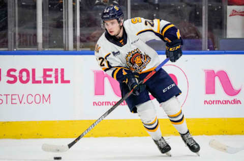 Mavrik Bourque #22 of the Shawinigan Cataractes (Photo by Mathieu Belanger/Getty Images)