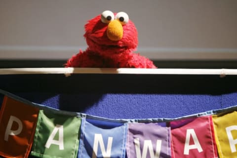 Elmo makes a public address in 2007.