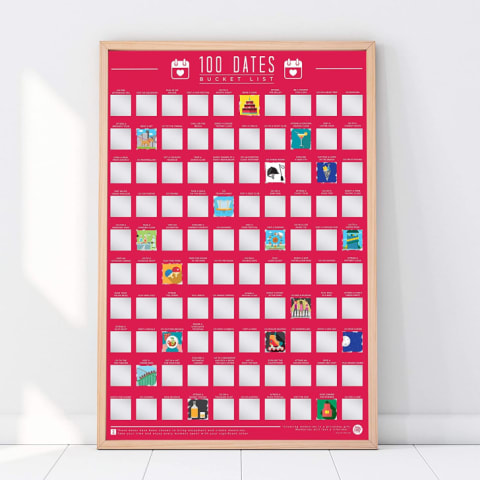 100 Dates Bucket List Scratch-Off Poster