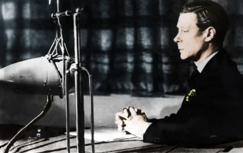 Edward VIII giving his abdication broadcast on December 11, 1936.