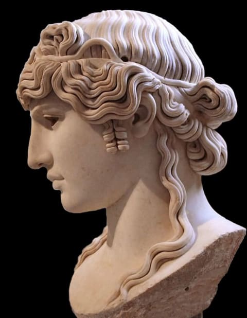 The monumental bust of Antinous Mondragone, now in the Louvre