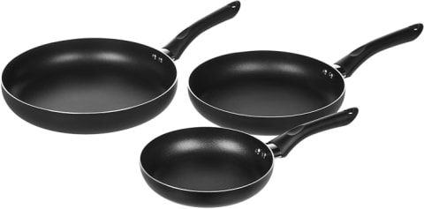 Amazon Basics 3-Piece Non-Stick Frying Pan Set