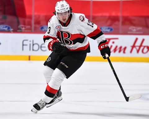 Egor Sokolov #13 of the Belleville Senators  (Photo by Minas Panagiotakis/Getty Images)