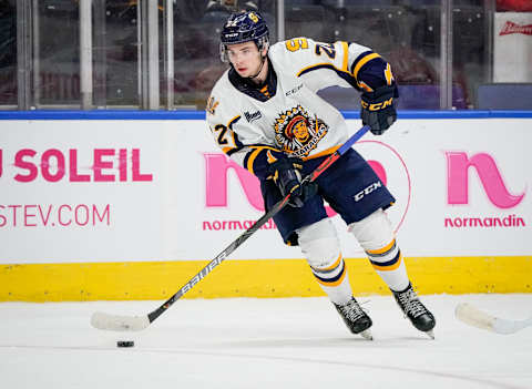 Mavrik Bourque #22 of the Shawinigan Cataractes (Photo by Mathieu Belanger/Getty Images)