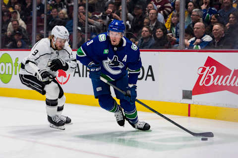 Apr 2, 2023; Vancouver Canucks forward J.T. Miller (9) Mandatory Credit: Bob Frid-USA TODAY Sports