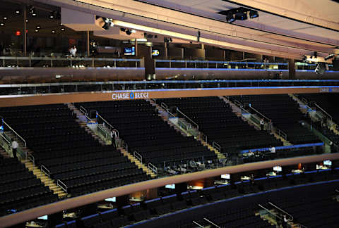 NEW YORK, NY – OCTOBER 25: One of the Chase Bridges in the renovated Madison Square Garden is seen on October 25, 2013 in New York City. NOTE TO USER: User expressly acknowledges and agrees that, by downloading and or using this photograph, User is consenting to the terms and conditions of the Getty Images License Agreement. (Photo by Maddie Meyer/Getty Images)