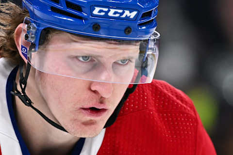 MONTREAL, CANADA – MARCH 07: Christian Dvorak #28 of the Montreal Canadiens skates during the first period against the Carolina Hurricanes at Centre Bell on March 7, 2023 in Montreal, Quebec, Canada. The Carolina Hurricanes defeated the Montreal Canadiens 4-3 in a shootout. (Photo by Minas Panagiotakis/Getty Images)