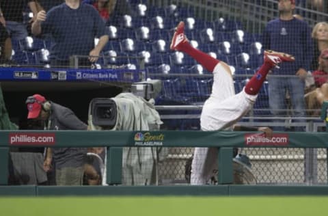 Will this be the final play of Franco as a Phillie? Photo by Mitchell Leff/Getty Images.