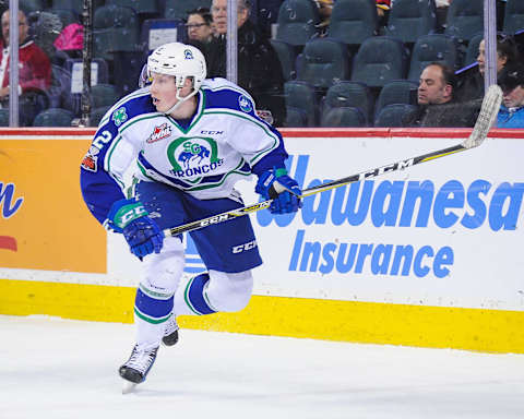 Colby Sissons #2 of the Swift Current Broncos (Photo by Derek Leung/Getty Images)