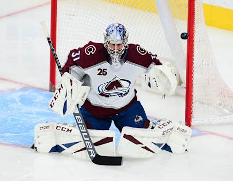 Colorado Avalanche goaltender Philipp Grubauer (31): (Gary A. Vasquez-USA TODAY Sports)