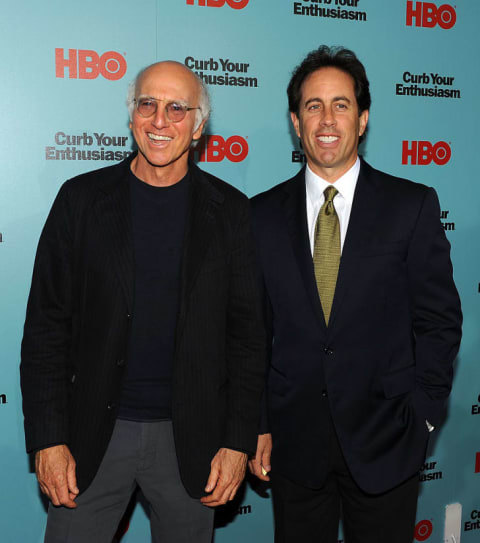 Larry David and Jerry Seinfeld at an New York City screening of Curb Your Enthusiasm in 2009.