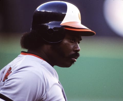 Baltimore Orioles first baseman Eddie Murray. (Photo by Ronald C. Modra/Getty Images)