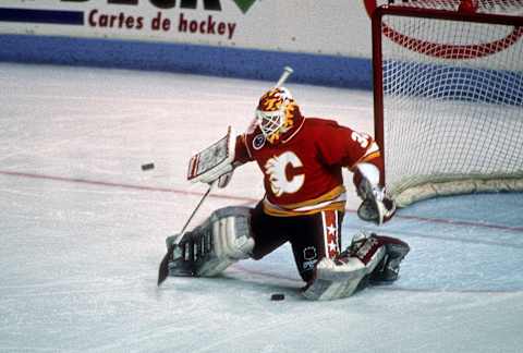 Calgary Flames, Mike Vernon (Photo by Focus on Sport/Getty Images)