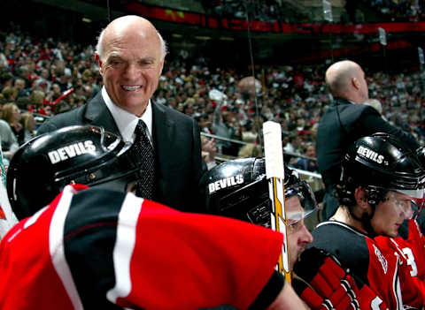 Head coach Lou Lamoriello of the New Jersey Devils. (Photo by Bruce Bennett/Getty Images)